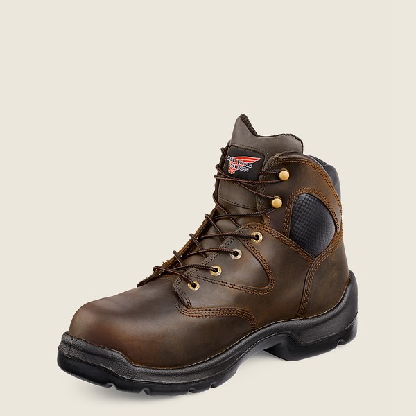 Red Wing Safety Boots Flexbond - 6-inch Toe Metguard - Brown - Mens IZT016254